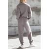 imagePRETTYGARDEN Womens 2 Piece Sweater Set Pullover Zip Up Sweatshirt Jogger Sweatpants Tracksuit Casual OutfitLight Grey