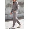 imagePRETTYGARDEN Womens 2 Piece Sweater Set Pullover Zip Up Sweatshirt Jogger Sweatpants Tracksuit Casual OutfitLight Grey
