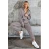 imagePRETTYGARDEN Womens 2 Piece Sweater Set Pullover Zip Up Sweatshirt Jogger Sweatpants Tracksuit Casual OutfitLight Grey