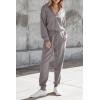 imagePRETTYGARDEN Womens 2 Piece Sweater Set Pullover Zip Up Sweatshirt Jogger Sweatpants Tracksuit Casual OutfitLight Grey