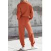 imagePRETTYGARDEN Womens 2 Piece Sweater Set Pullover Zip Up Sweatshirt Jogger Sweatpants Tracksuit Casual OutfitOrange Red