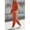 imagePRETTYGARDEN Womens 2 Piece Sweater Set Pullover Zip Up Sweatshirt Jogger Sweatpants Tracksuit Casual OutfitOrange Red