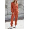 imagePRETTYGARDEN Womens 2 Piece Sweater Set Pullover Zip Up Sweatshirt Jogger Sweatpants Tracksuit Casual OutfitOrange Red