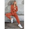 imagePRETTYGARDEN Womens 2 Piece Sweater Set Pullover Zip Up Sweatshirt Jogger Sweatpants Tracksuit Casual OutfitOrange Red