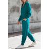 imagePRETTYGARDEN Womens 2 Piece Sweater Set Pullover Zip Up Sweatshirt Jogger Sweatpants Tracksuit Casual OutfitPeacock Blue