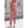 imagePRETTYGARDEN Womens 2 Piece Sweater Set Pullover Zip Up Sweatshirt Jogger Sweatpants Tracksuit Casual OutfitPink