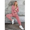 imagePRETTYGARDEN Womens 2 Piece Sweater Set Pullover Zip Up Sweatshirt Jogger Sweatpants Tracksuit Casual OutfitPink