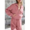 imagePRETTYGARDEN Womens 2 Piece Sweater Set Pullover Zip Up Sweatshirt Jogger Sweatpants Tracksuit Casual OutfitPink