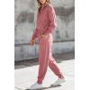 imagePRETTYGARDEN Womens 2 Piece Sweater Set Pullover Zip Up Sweatshirt Jogger Sweatpants Tracksuit Casual OutfitPink