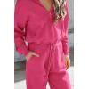 imagePRETTYGARDEN Womens 2 Piece Sweater Set Pullover Zip Up Sweatshirt Jogger Sweatpants Tracksuit Casual OutfitRose Red