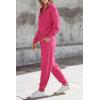 imagePRETTYGARDEN Womens 2 Piece Sweater Set Pullover Zip Up Sweatshirt Jogger Sweatpants Tracksuit Casual OutfitRose Red