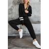 imagePRETTYGARDEN Womens 2 Piece Sweater Set Pullover Zip Up Sweatshirt Jogger Sweatpants Tracksuit Casual OutfitStriped Black