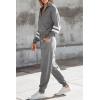 imagePRETTYGARDEN Womens 2 Piece Sweater Set Pullover Zip Up Sweatshirt Jogger Sweatpants Tracksuit Casual OutfitStriped Grey