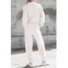 imagePRETTYGARDEN Womens 2 Piece Sweater Set Pullover Zip Up Sweatshirt Jogger Sweatpants Tracksuit Casual OutfitWhite