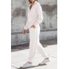 imagePRETTYGARDEN Womens 2 Piece Sweater Set Pullover Zip Up Sweatshirt Jogger Sweatpants Tracksuit Casual OutfitWhite