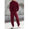 imagePRETTYGARDEN Womens 2 Piece Sweater Set Pullover Zip Up Sweatshirt Jogger Sweatpants Tracksuit Casual OutfitWine Red