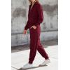 imagePRETTYGARDEN Womens 2 Piece Sweater Set Pullover Zip Up Sweatshirt Jogger Sweatpants Tracksuit Casual OutfitWine Red
