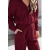 imagePRETTYGARDEN Womens 2 Piece Sweater Set Pullover Zip Up Sweatshirt Jogger Sweatpants Tracksuit Casual OutfitWine Red