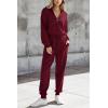 imagePRETTYGARDEN Womens 2 Piece Sweater Set Pullover Zip Up Sweatshirt Jogger Sweatpants Tracksuit Casual OutfitWine Red