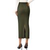 imagePRETTYGARDEN Womens 2025 Fall Maxi Pencil Skirt High Waisted Slit Work Office Trendy Long Skirts Business Casual OutfitsArmy Green