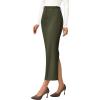 imagePRETTYGARDEN Womens 2025 Fall Maxi Pencil Skirt High Waisted Slit Work Office Trendy Long Skirts Business Casual OutfitsArmy Green