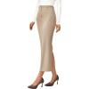 imagePRETTYGARDEN Womens 2025 Fall Maxi Pencil Skirt High Waisted Slit Work Office Trendy Long Skirts Business Casual OutfitsBeige