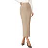 imagePRETTYGARDEN Womens 2025 Fall Maxi Pencil Skirt High Waisted Slit Work Office Trendy Long Skirts Business Casual OutfitsBeige