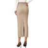 imagePRETTYGARDEN Womens 2025 Fall Maxi Pencil Skirt High Waisted Slit Work Office Trendy Long Skirts Business Casual OutfitsBeige