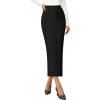 imagePRETTYGARDEN Womens 2025 Fall Maxi Pencil Skirt High Waisted Slit Work Office Trendy Long Skirts Business Casual OutfitsBlack