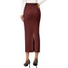 imagePRETTYGARDEN Womens 2025 Fall Maxi Pencil Skirt High Waisted Slit Work Office Trendy Long Skirts Business Casual OutfitsBrick Red