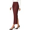 imagePRETTYGARDEN Womens 2025 Fall Maxi Pencil Skirt High Waisted Slit Work Office Trendy Long Skirts Business Casual OutfitsBrick Red