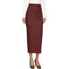 imagePRETTYGARDEN Womens 2025 Fall Maxi Pencil Skirt High Waisted Slit Work Office Trendy Long Skirts Business Casual OutfitsBrick Red