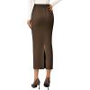 imagePRETTYGARDEN Womens 2025 Fall Maxi Pencil Skirt High Waisted Slit Work Office Trendy Long Skirts Business Casual OutfitsBrown