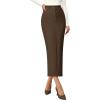 imagePRETTYGARDEN Womens 2025 Fall Maxi Pencil Skirt High Waisted Slit Work Office Trendy Long Skirts Business Casual OutfitsBrown