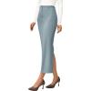 imagePRETTYGARDEN Womens 2025 Fall Maxi Pencil Skirt High Waisted Slit Work Office Trendy Long Skirts Business Casual OutfitsLight Blue