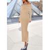 imagePRETTYGARDEN Womens 2025 Fall Sweater Dress Long Sleeve Off Shoulder Slit Maxi Bodycon Cocktail Party DressesApricot
