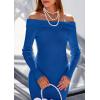 imagePRETTYGARDEN Womens 2025 Fall Sweater Dress Long Sleeve Off Shoulder Slit Maxi Bodycon Cocktail Party DressesRoyal Blue