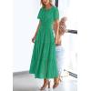imagePRETTYGARDEN Womens 2025 Summer Maxi Dress Short Sleeve V Neck Hollow Out Eyelet A Line Long Flowy Beach Vacation DressesGreen