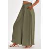 imagePRETTYGARDEN Womens 2025 Summer Wide Leg Palazzo Pants High Waisted Flowy Pockets Trendy Casual Lounge Boho Beach TrousersArmy Green