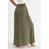 imagePRETTYGARDEN Womens 2025 Summer Wide Leg Palazzo Pants High Waisted Flowy Pockets Trendy Casual Lounge Boho Beach TrousersArmy Green