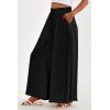 imagePRETTYGARDEN Womens 2025 Summer Wide Leg Palazzo Pants High Waisted Flowy Pockets Trendy Casual Lounge Boho Beach TrousersBlack