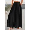 imagePRETTYGARDEN Womens 2025 Summer Wide Leg Palazzo Pants High Waisted Flowy Pockets Trendy Casual Lounge Boho Beach TrousersBlack