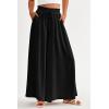 imagePRETTYGARDEN Womens 2025 Summer Wide Leg Palazzo Pants High Waisted Flowy Pockets Trendy Casual Lounge Boho Beach TrousersBlack