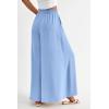 imagePRETTYGARDEN Womens 2025 Summer Wide Leg Palazzo Pants High Waisted Flowy Pockets Trendy Casual Lounge Boho Beach TrousersBlue