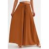 imagePRETTYGARDEN Womens 2025 Summer Wide Leg Palazzo Pants High Waisted Flowy Pockets Trendy Casual Lounge Boho Beach TrousersBrown
