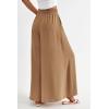 imagePRETTYGARDEN Womens 2025 Summer Wide Leg Palazzo Pants High Waisted Flowy Pockets Trendy Casual Lounge Boho Beach TrousersKhaki