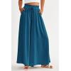 imagePRETTYGARDEN Womens 2025 Summer Wide Leg Palazzo Pants High Waisted Flowy Pockets Trendy Casual Lounge Boho Beach TrousersLake Blue