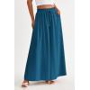 imagePRETTYGARDEN Womens 2025 Summer Wide Leg Palazzo Pants High Waisted Flowy Pockets Trendy Casual Lounge Boho Beach TrousersLake Blue