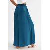imagePRETTYGARDEN Womens 2025 Summer Wide Leg Palazzo Pants High Waisted Flowy Pockets Trendy Casual Lounge Boho Beach TrousersLake Blue