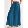 imagePRETTYGARDEN Womens 2025 Summer Wide Leg Palazzo Pants High Waisted Flowy Pockets Trendy Casual Lounge Boho Beach TrousersLake Blue